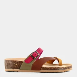BIONATURA Sandali^12 A456 Gaucho Senape/Cognac/Fuxia/Taupe - Sandali Multicolor