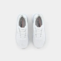 SKECHERS Sportive^149023 D'Lux Walker White & Silver Leather / White Mesh / Silver Trim - Sportive Bianco
