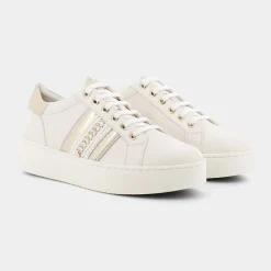 GEOX Sneakers^D25Qxe085Bnc1Q2L Skyely Off White/Lt Gold - Sneakers Bianco