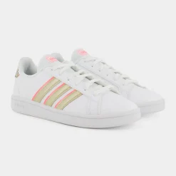 ADIDAS Sportive^Gw1067 Grand Court Base Ftwr White/Sandy Beige Met/Acid Red - Sportive Bianco