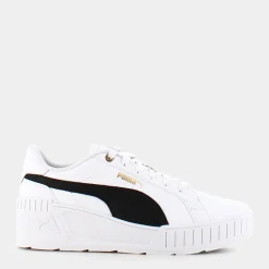PUMA Sportive^390985 Karmen Wedge White-Black-Gold - Sportive Bianco