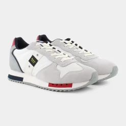 BLAUER Sneakers^Queens - White/Red/Navy - Sneakers Bianco