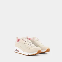 SKECHERS Sportive^155005 Uno Natural Duraleather/Mesh Trim - Sportive Beige